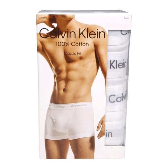 Calvin Klein Mens Size XL Trunks 10 Pair Classic Fit White 2 Boxes of 5 each - Picture 2 of 7